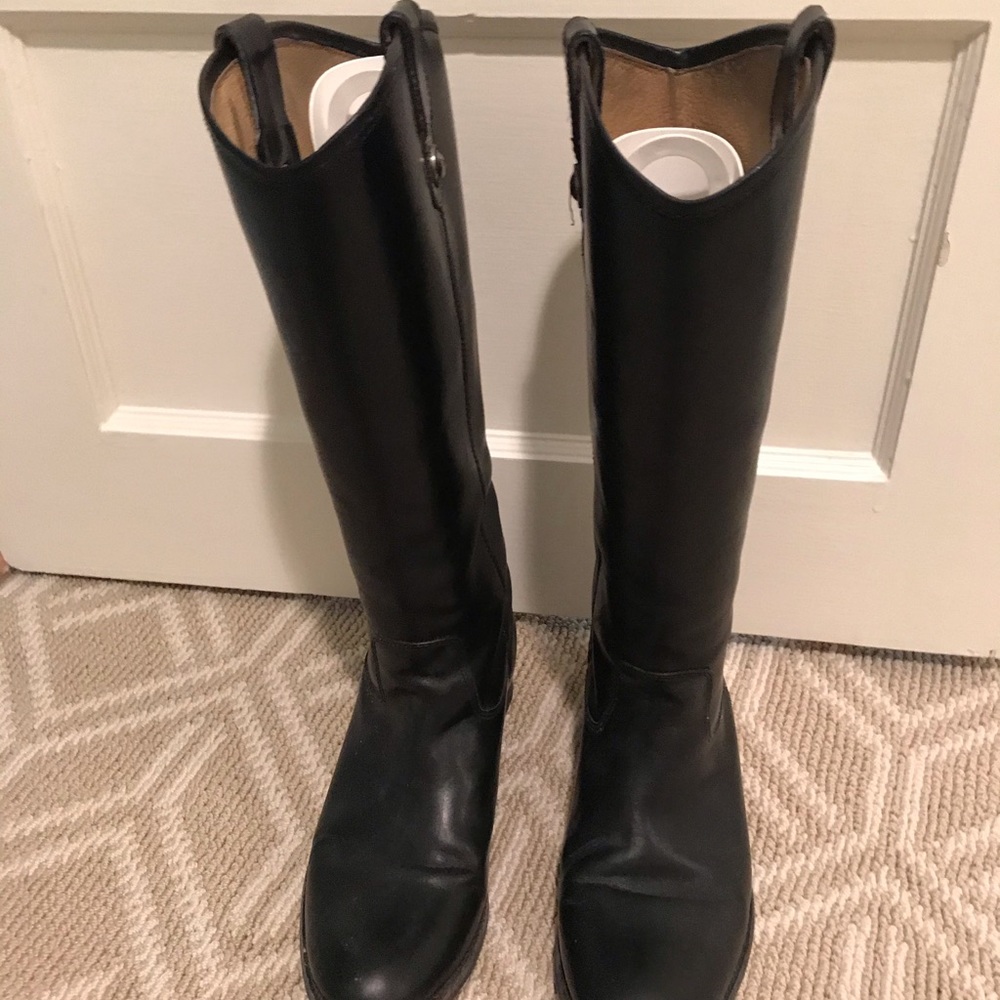 Frye Tall Black Leather Boots size 10